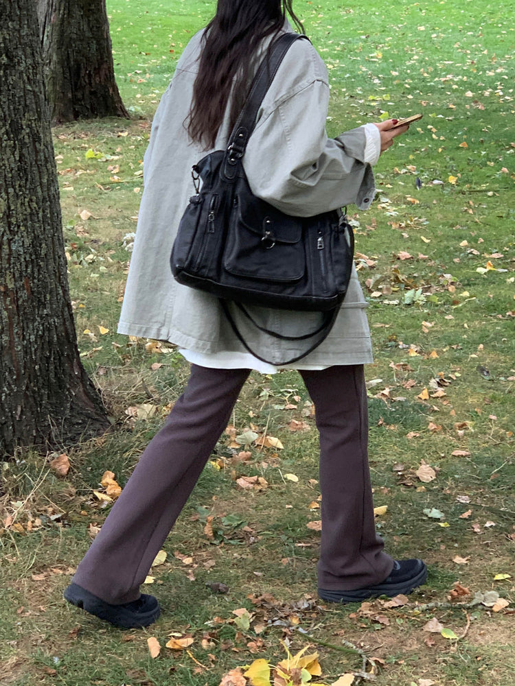 Unisex復古洗水細節寬鬆外套