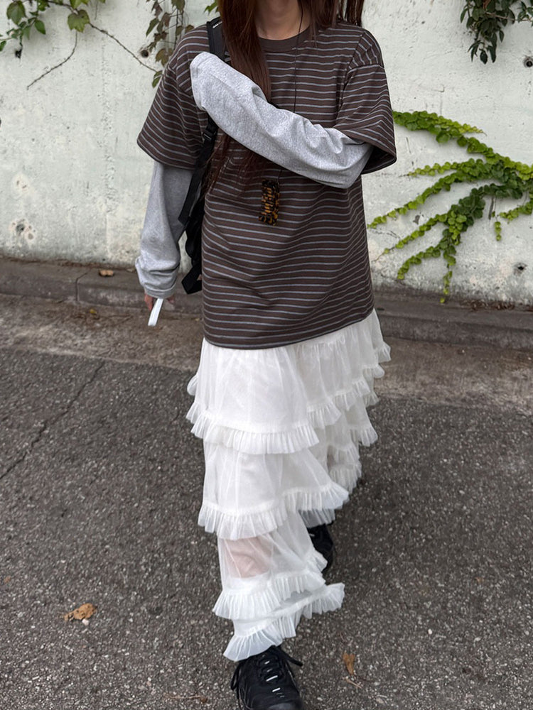 仙氣微透層次感傘型紗裙