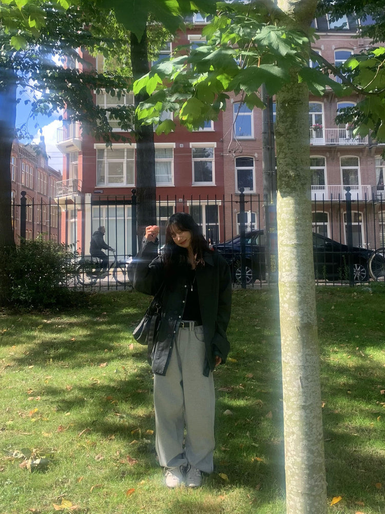 Unisex洗水復古口袋細節外套