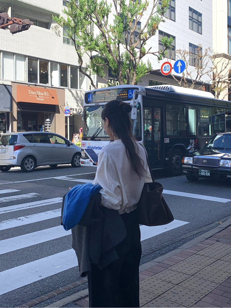 復古美色雙壓褶垂感闊褲(附皮帶)