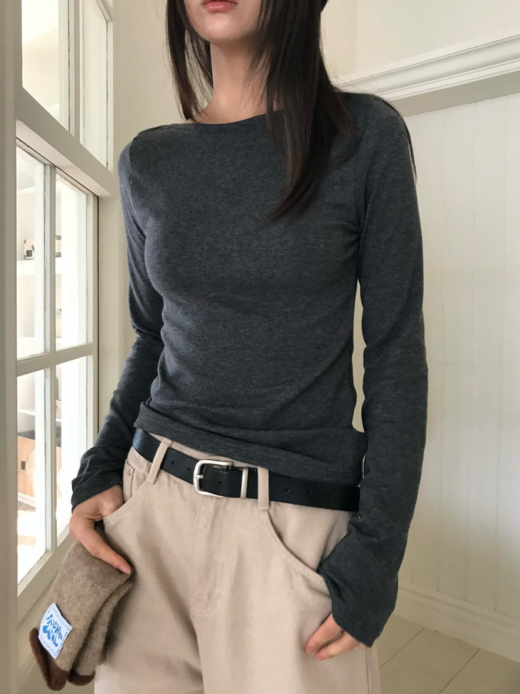 美色船領細節上衣