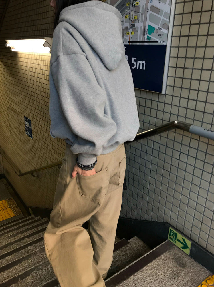 背口袋細節寬鬆直褲