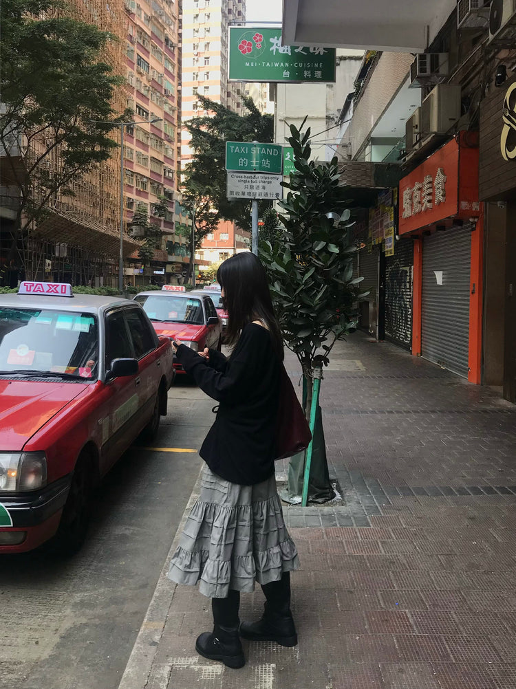 微傘層次感抽繩中裙