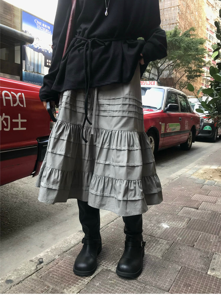 微傘層次感抽繩中裙