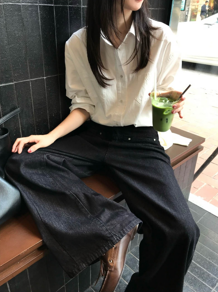 經典基礎棉質寬鬆襯衫