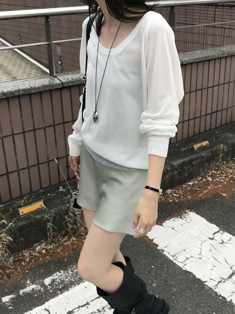 光澤感微傘短裙