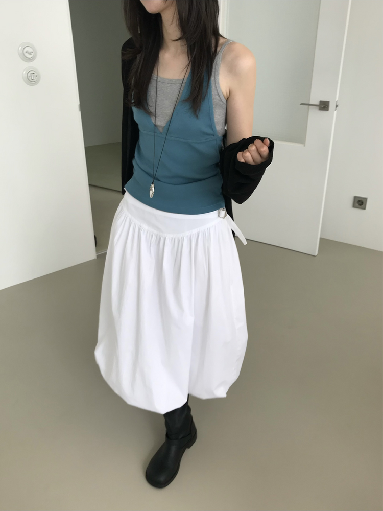 美色微透深V排鈕針織外套