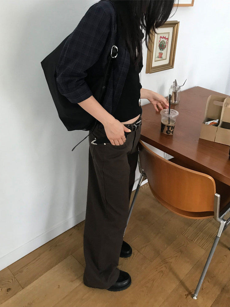 美色極簡低腰修身直褲