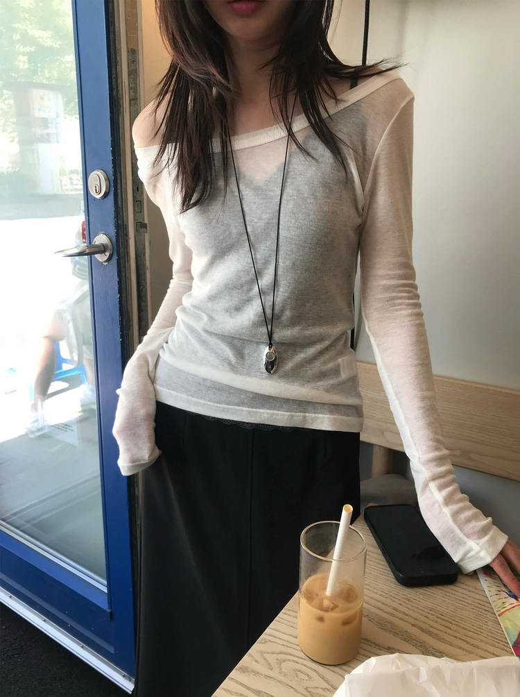 蕾絲邊V領背心