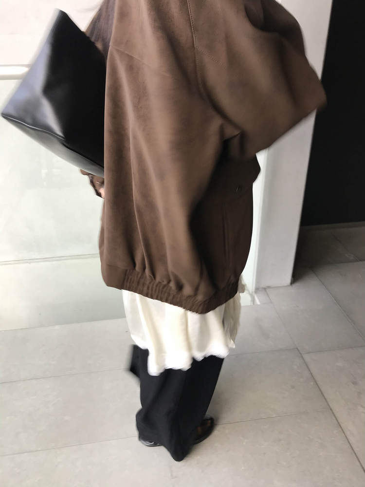 高級麂皮質感翻領外套