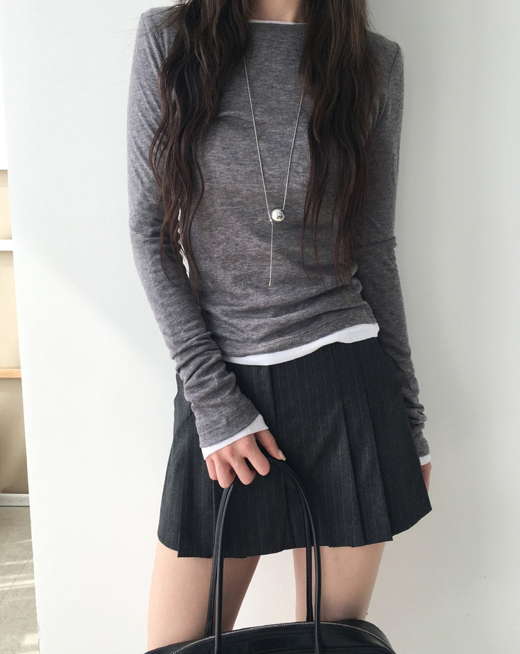 美色羊毛透膚上衣
