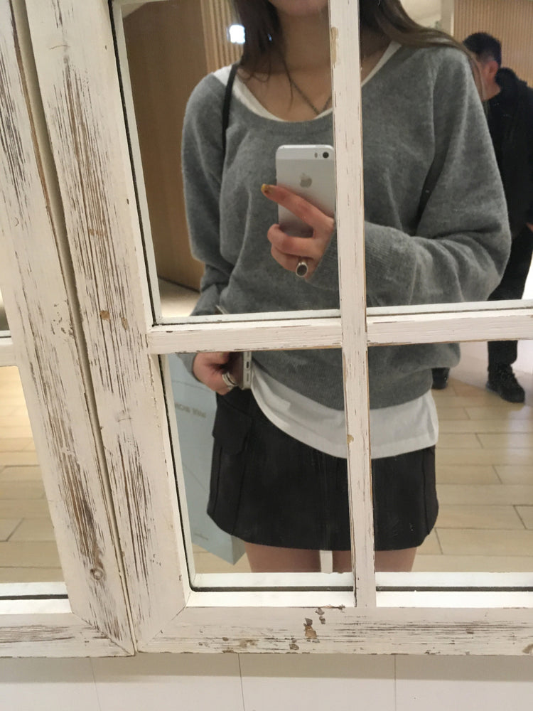 U領隨性寬鬆上衣