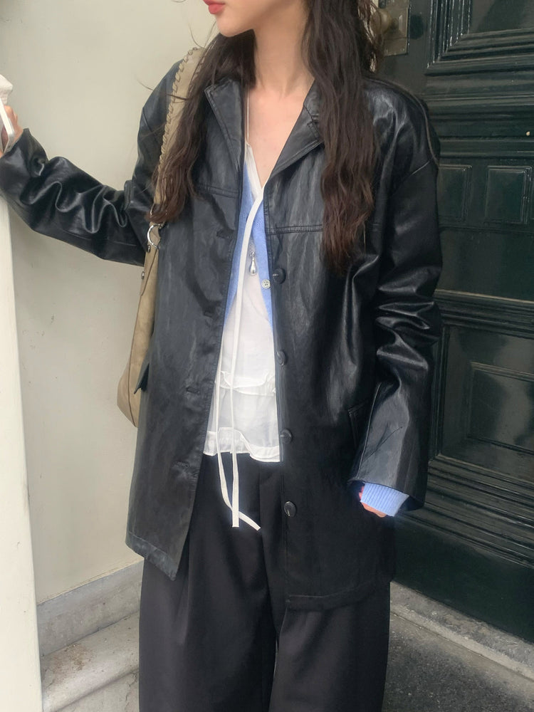 皮質/麂皮質感綁帶西外