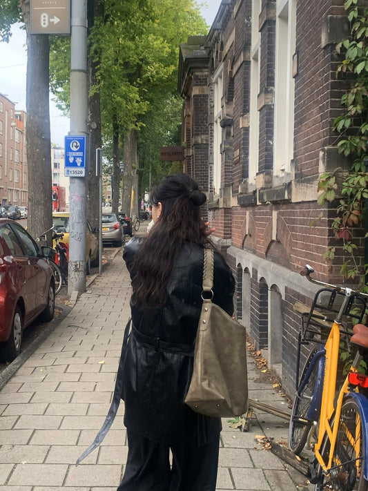 皮質/麂皮質感綁帶西外