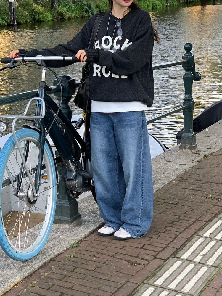 高質字母印花針織毛衣