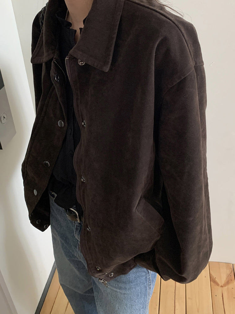 (現)美色磨砂皮質感外套