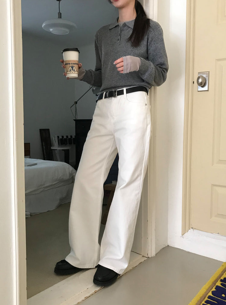 美色基礎低腰直筒褲