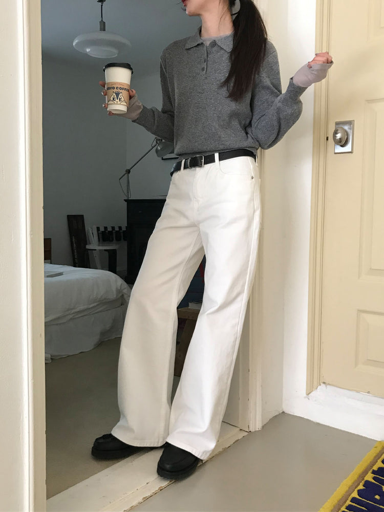 美色基礎低腰直筒褲