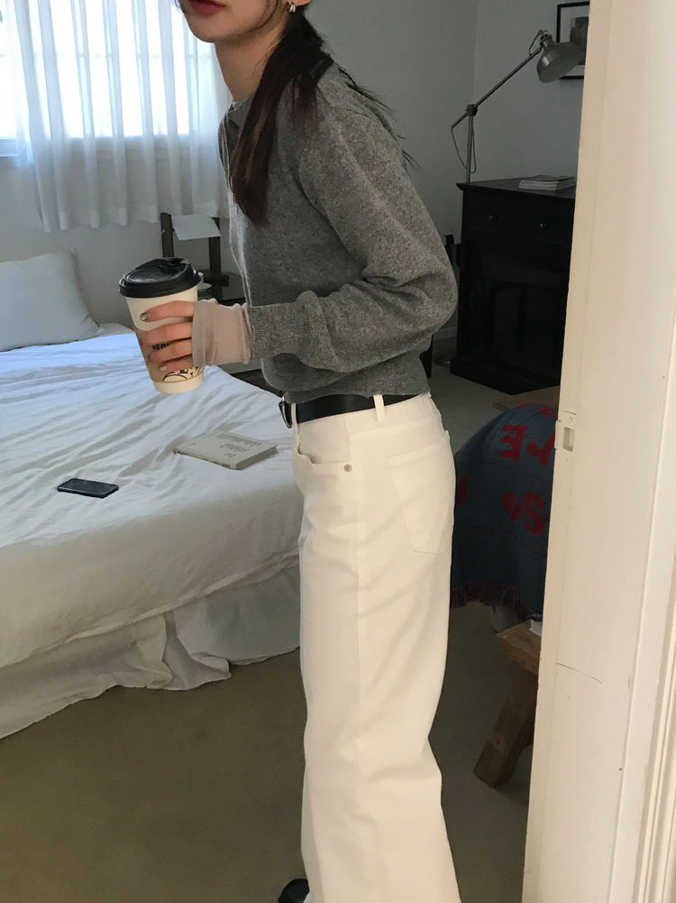 美色基礎低腰直筒褲