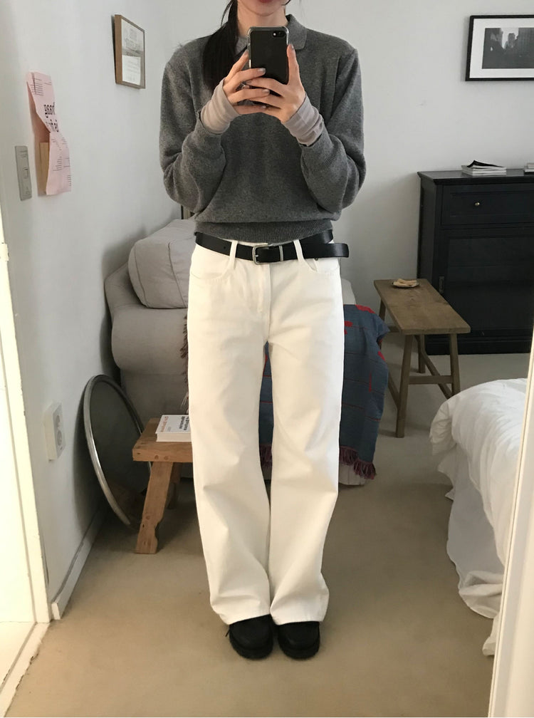 美色基礎低腰直筒褲