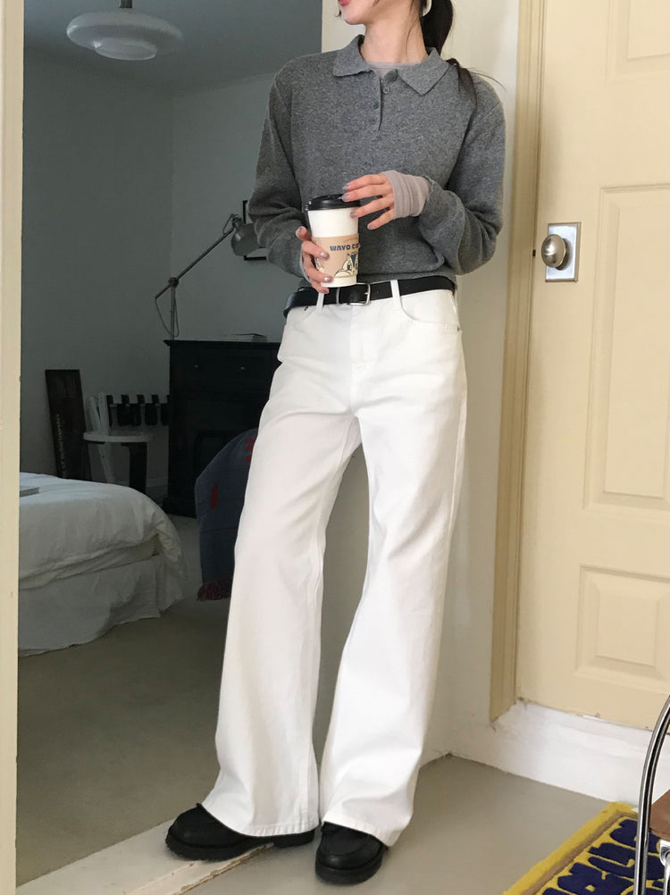 美色基礎低腰直筒褲