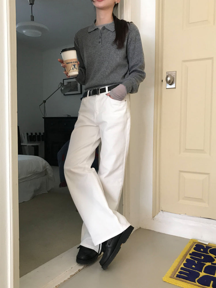 美色基礎低腰直筒褲