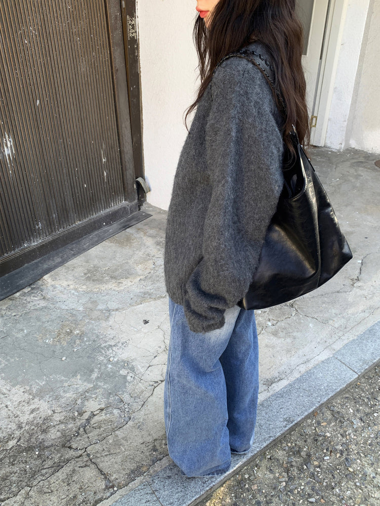 復古美刷色側前壓線細節牛仔褲