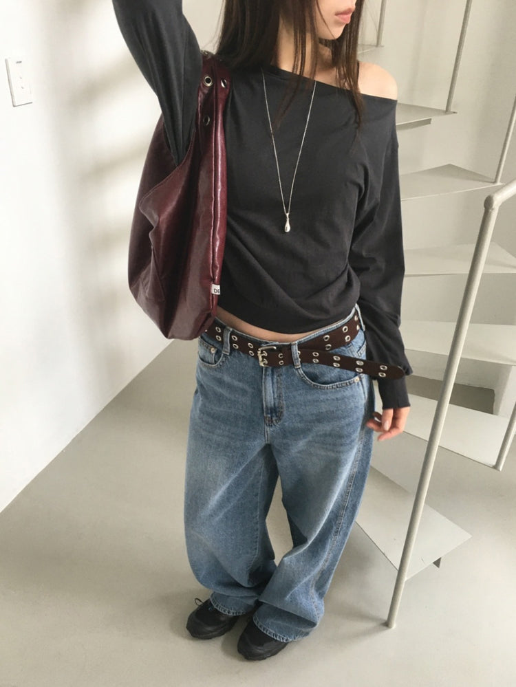 經典美刷色基礎直筒牛仔褲