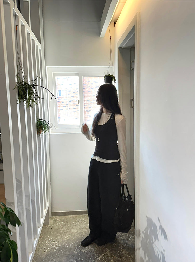 掛脖扣鈕細節背心