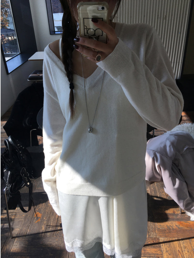 霧光蕾絲邊連身裙