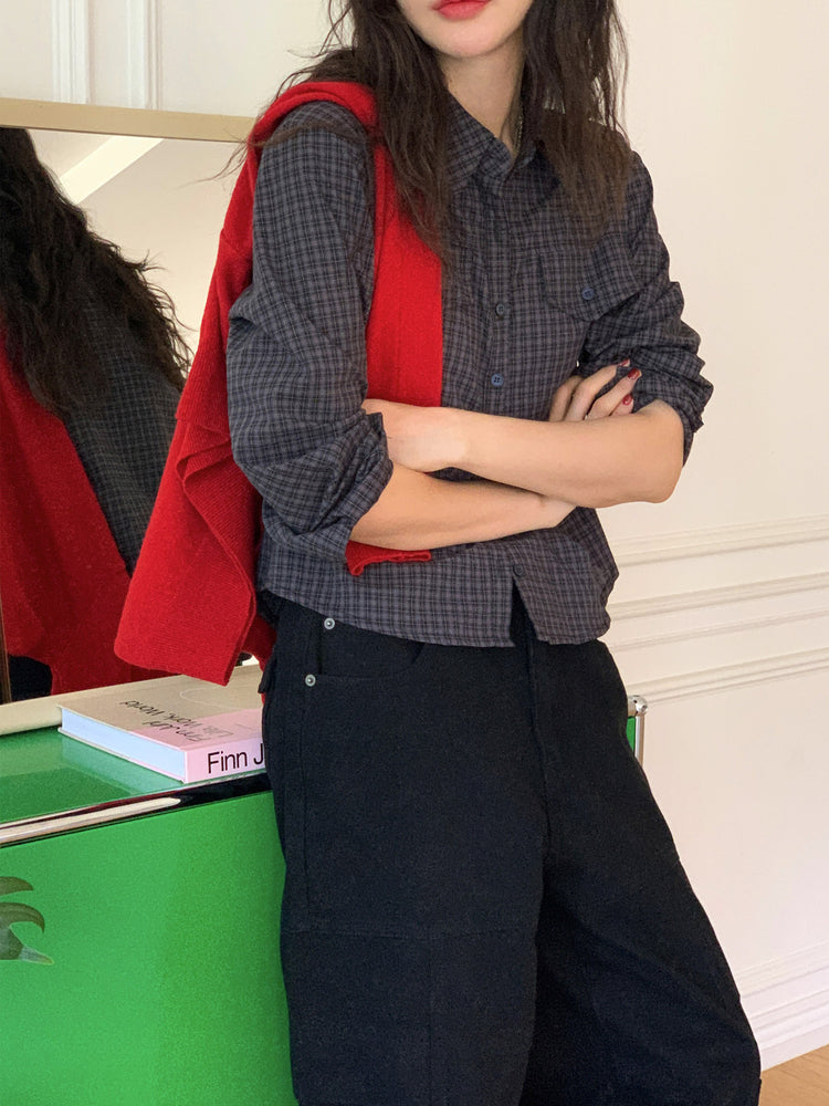 復古美色廓形工裝褲