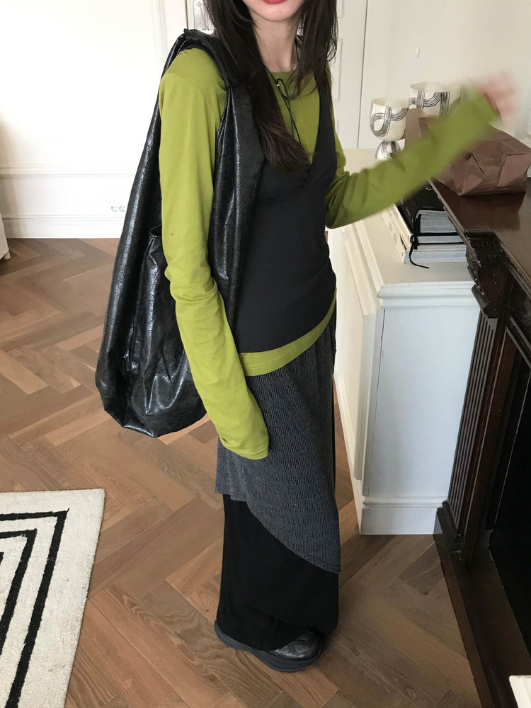 雙層扣鈕設計感及踝裙