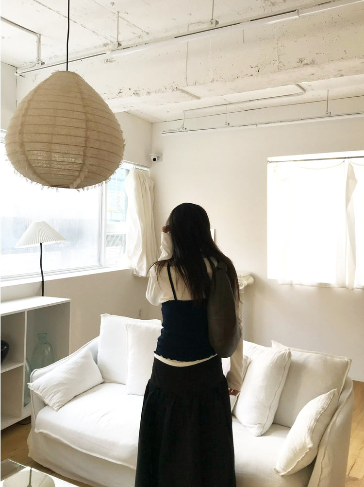 美肩抓皺綁帶細節上衣