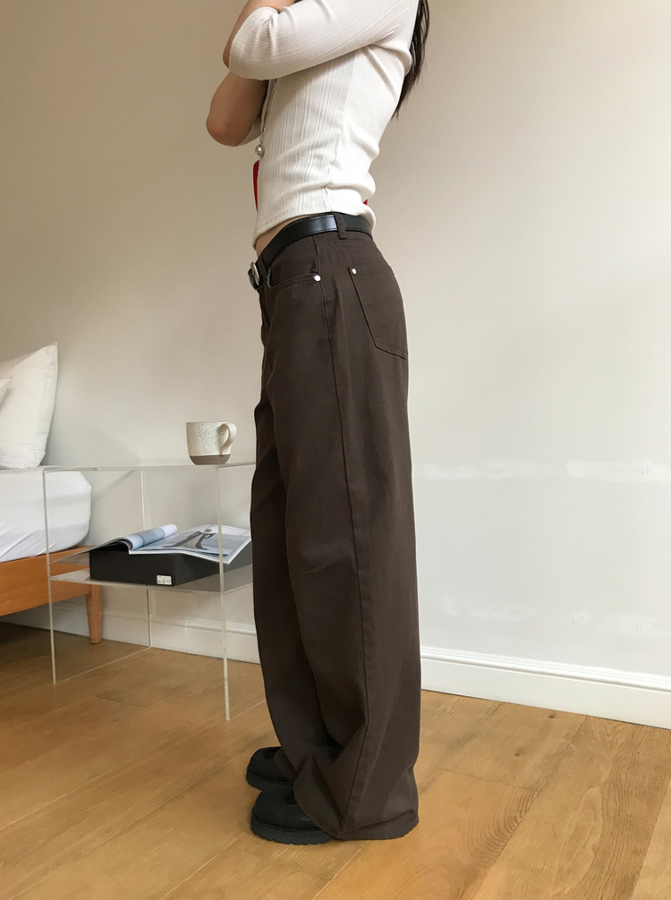 美色極簡低腰修身直褲