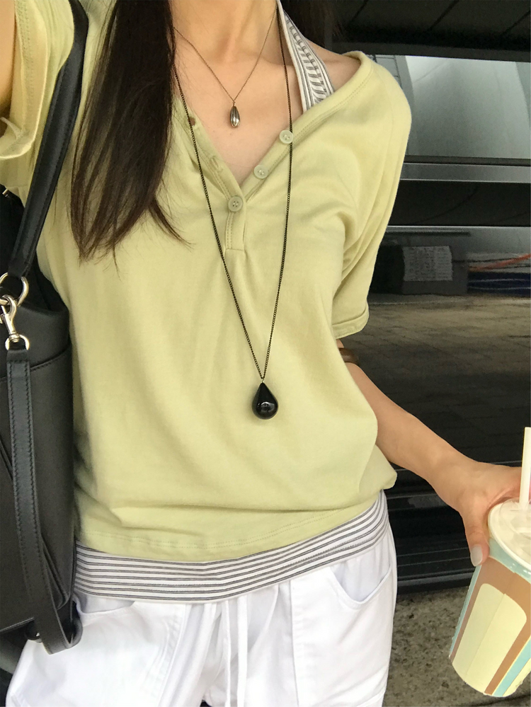 條紋掛脖上衣