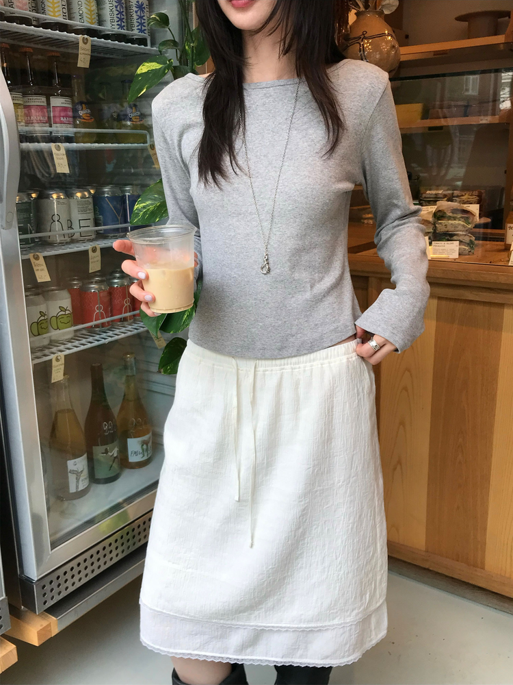 船領弧下擺修腰上衣