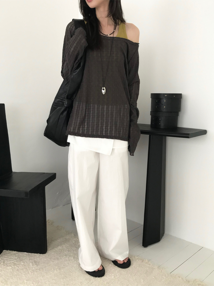 輕薄鬆緊腰可拆式裙褲