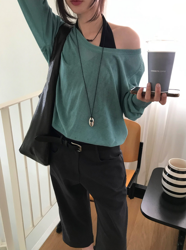 掛脖排鈕細節背心