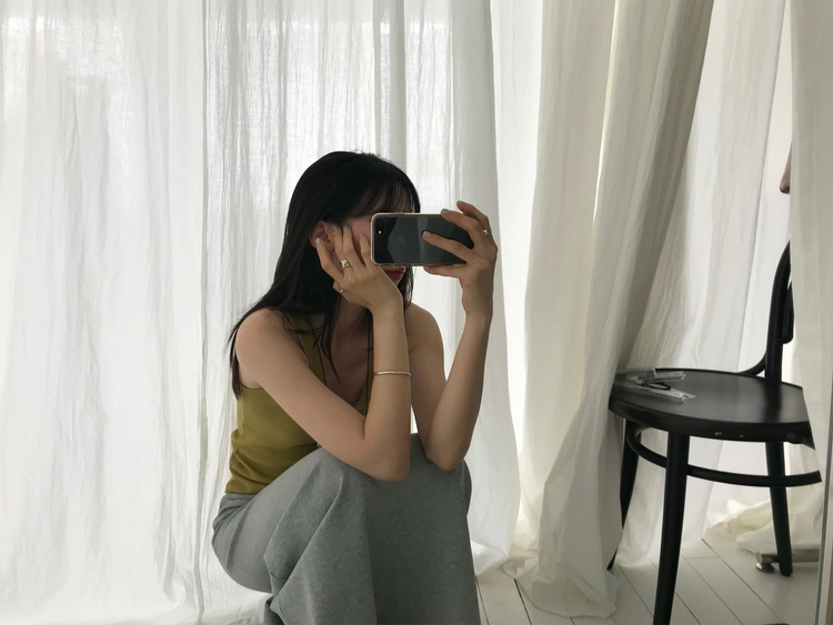 微傘簡約抽繩及踝棉裙