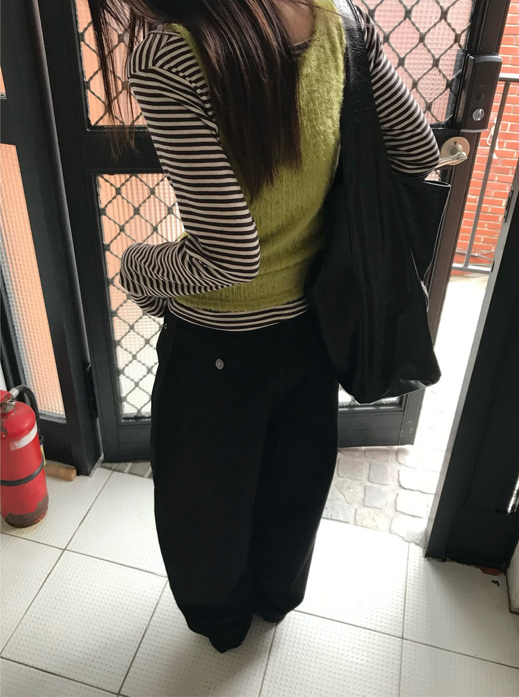 美色條紋撞色上衣