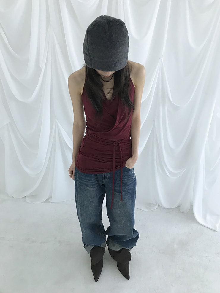 復古美色率性牛仔闊褲