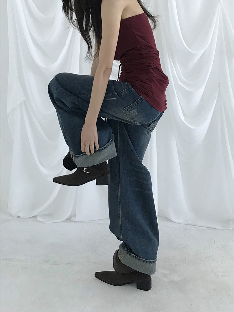 美色掛脖綁帶細節上衣