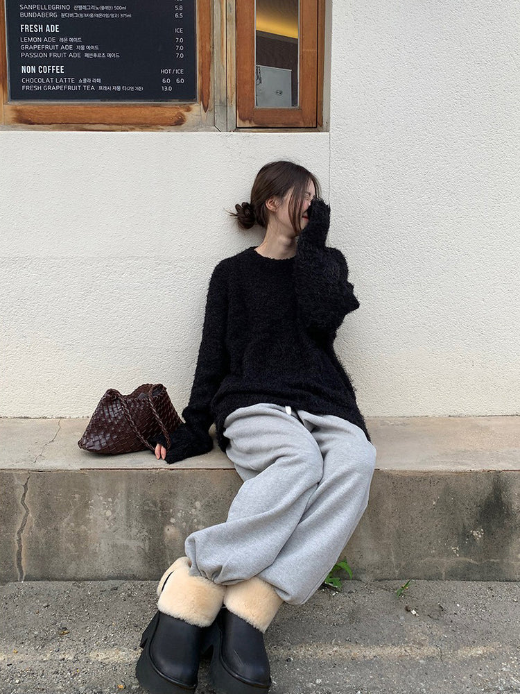 鬚毛質感寬鬆毛衣