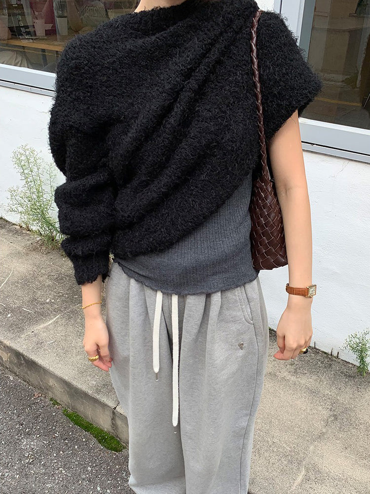 鬚毛質感寬鬆毛衣