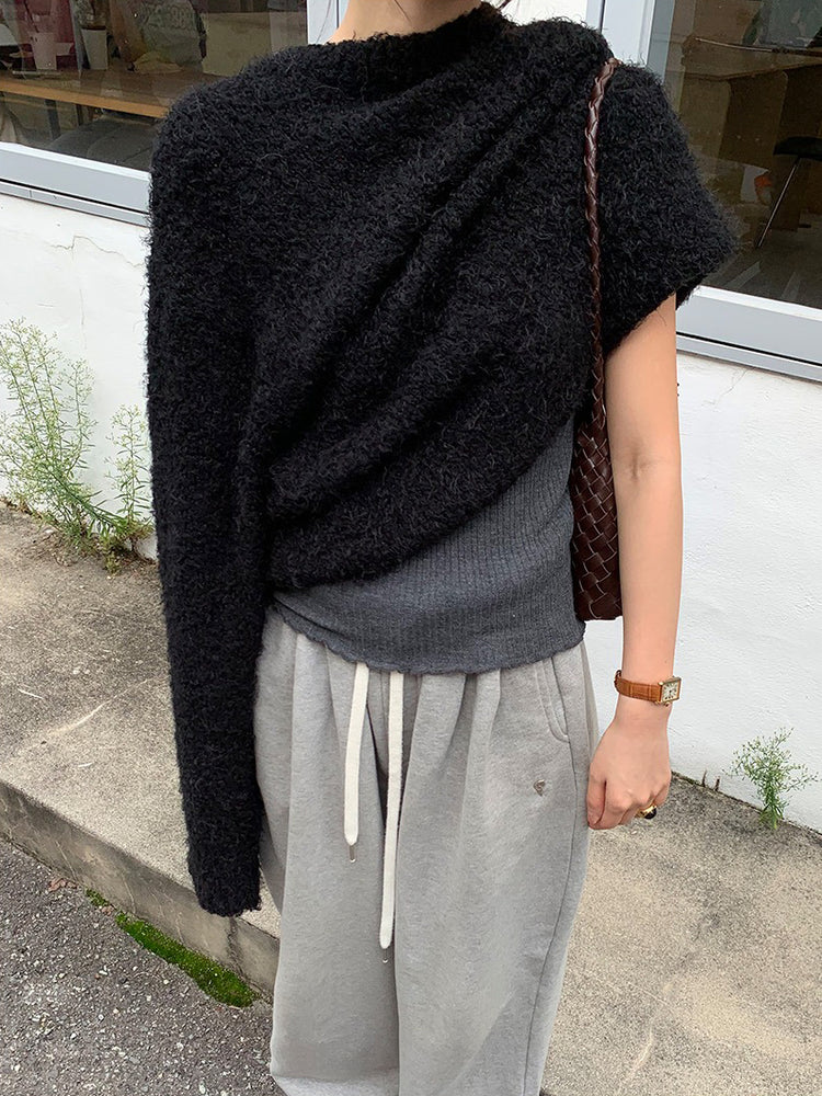 鬚毛質感寬鬆毛衣
