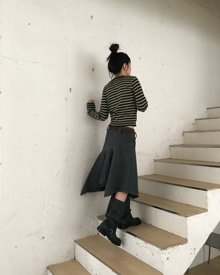 洗水不規則設計感半裙