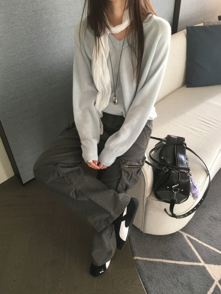 微透拉克蘭袖針織上衣