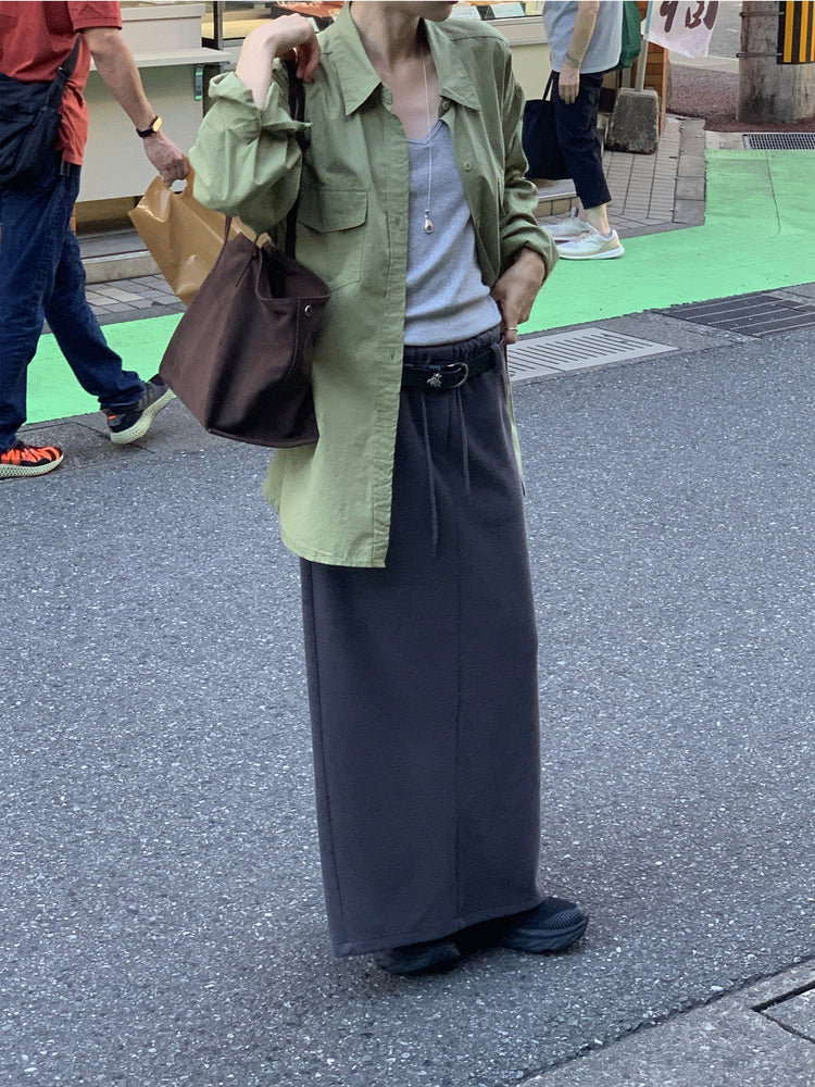 細腰頭皮帶扣壓線及踝棉裙