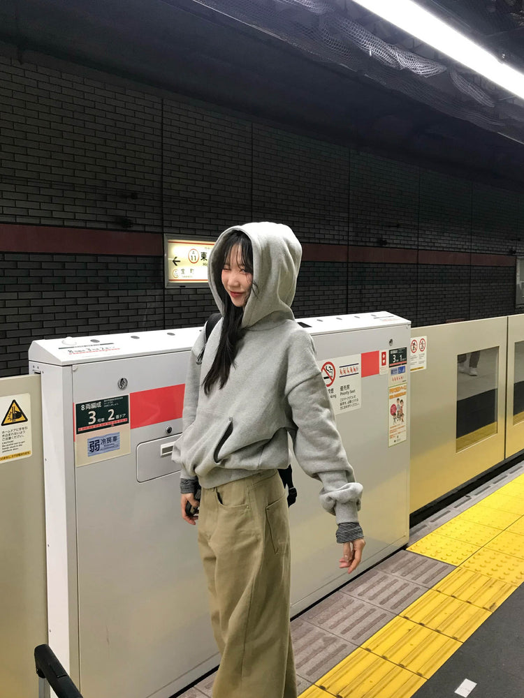 背口袋細節寬鬆直褲