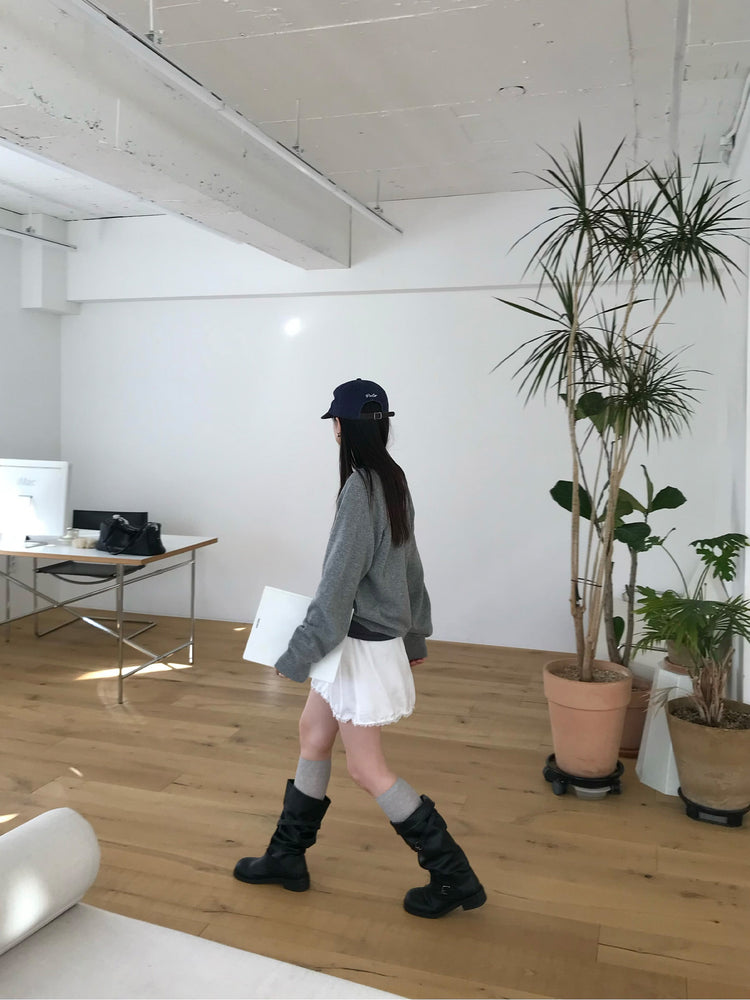 微透美色基礎袖細節上衣